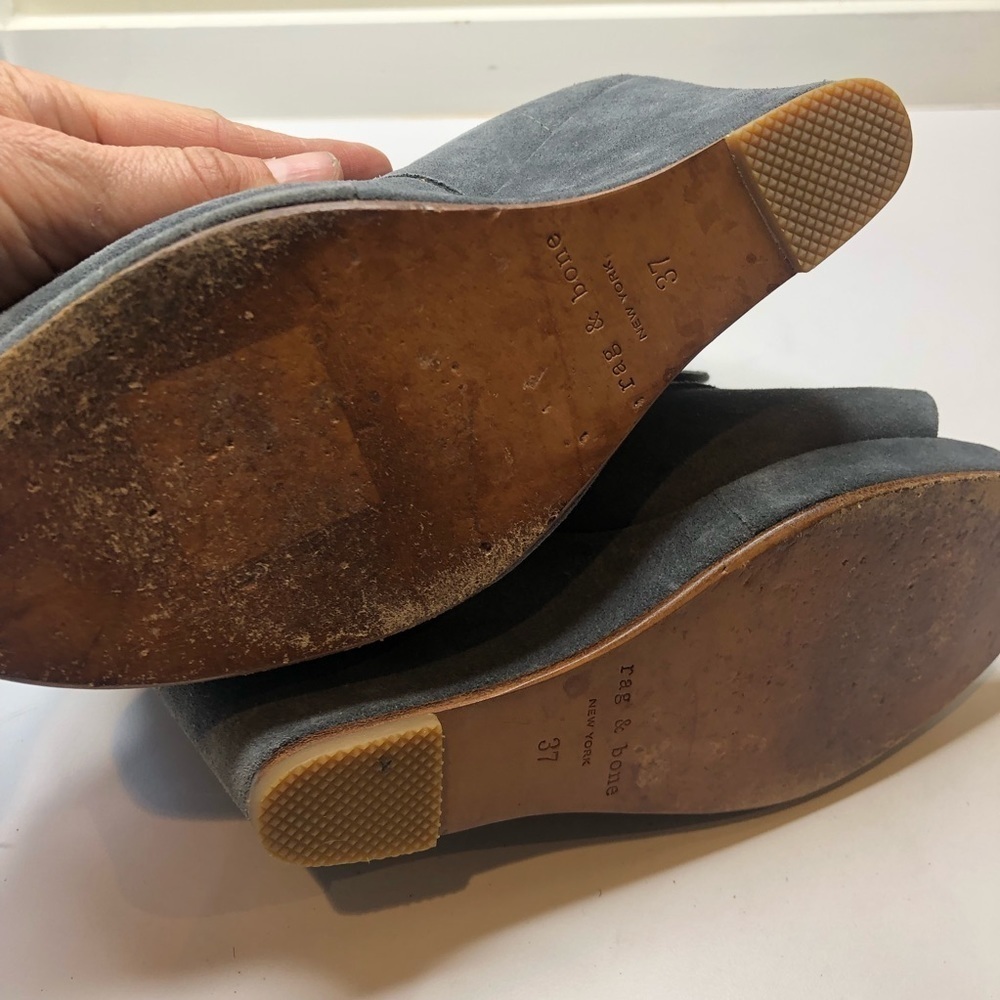 Rag & Bone | Suede Sahara Open Toe Wedges - image 7